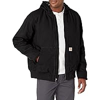Carhartt Mens Loose Fit Washed Duck Insulated Active Jacket Work Utility Outerwear, Black, Medium US