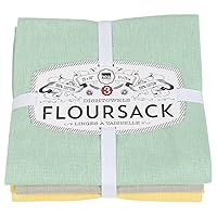 Floursack Kitchen Dish Towels, 3 CT, Jade/Moonstruck/Zest, 3 Count