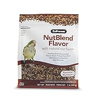 NutBlend Smart Pellets Bird Food for Medium Birds, 2 Pound Bag - Made in USA, Daily Nutrition, Essential Vitamins, Minerals for Cockatiels, Quakers, Lovebirds, Small Conures