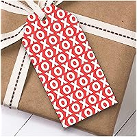 Red and White Xo Repeat Birthday Present Favor Gift Tags