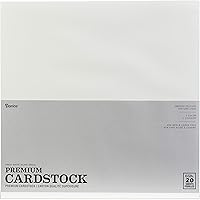 Darice GX-2200-18 20-Piece Card Stock Paper, 12 by 12-Inch, White