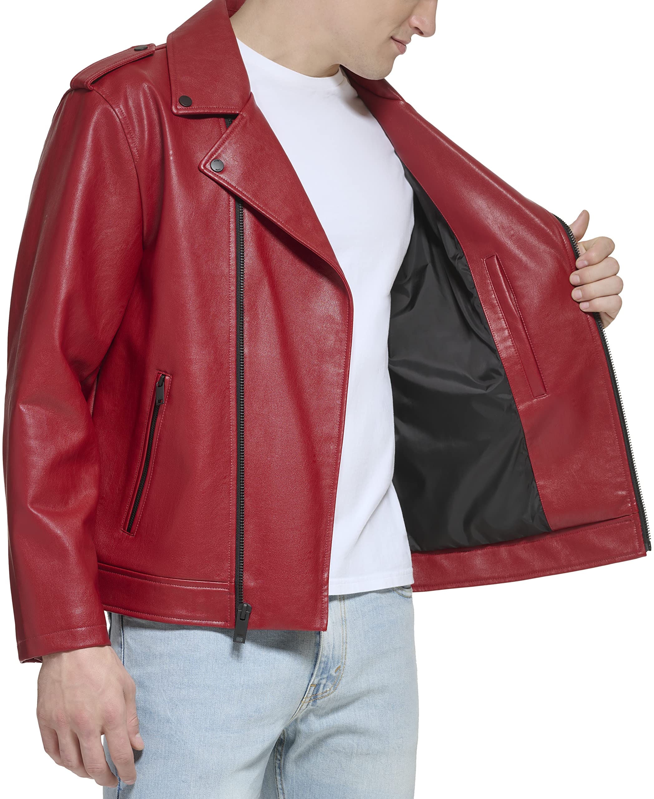 DKNY Men's Modern Motorcycle Jacket