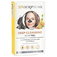 SpaScriptions Deep Cleansing Nose Peel - Charcoal, Witch Hazel & Vitamin C - Not a Rough Strip, Custom Sizing with soft Peel Cleansing - Applicator included