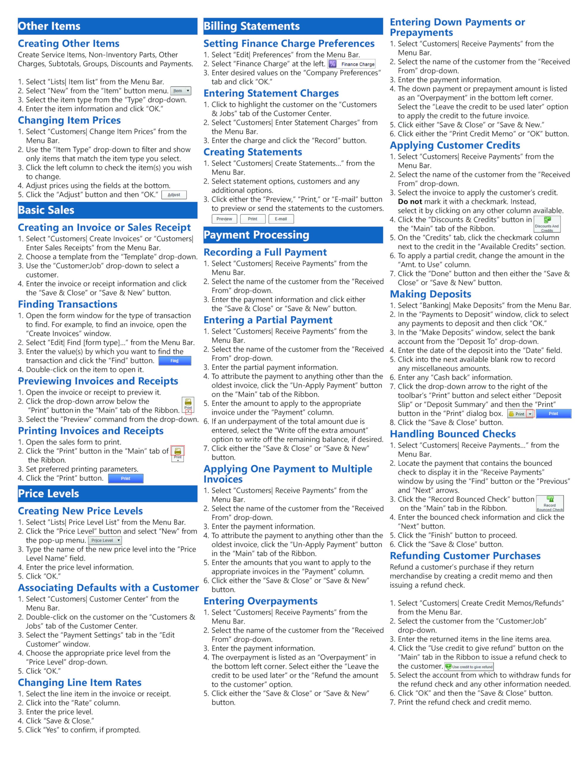 QuickBooks Desktop Pro 2024 Quick Reference Training Card - Laminated Tutorial Guide Cheat Sheet (Instructions and Tips)