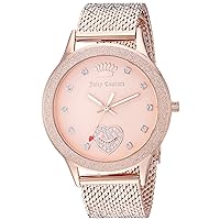 Juicy Couture Black Label Women's Genuine Crystal Accented Rose Gold-Tone Mesh Bracelet Watch, JC/1210RGRG