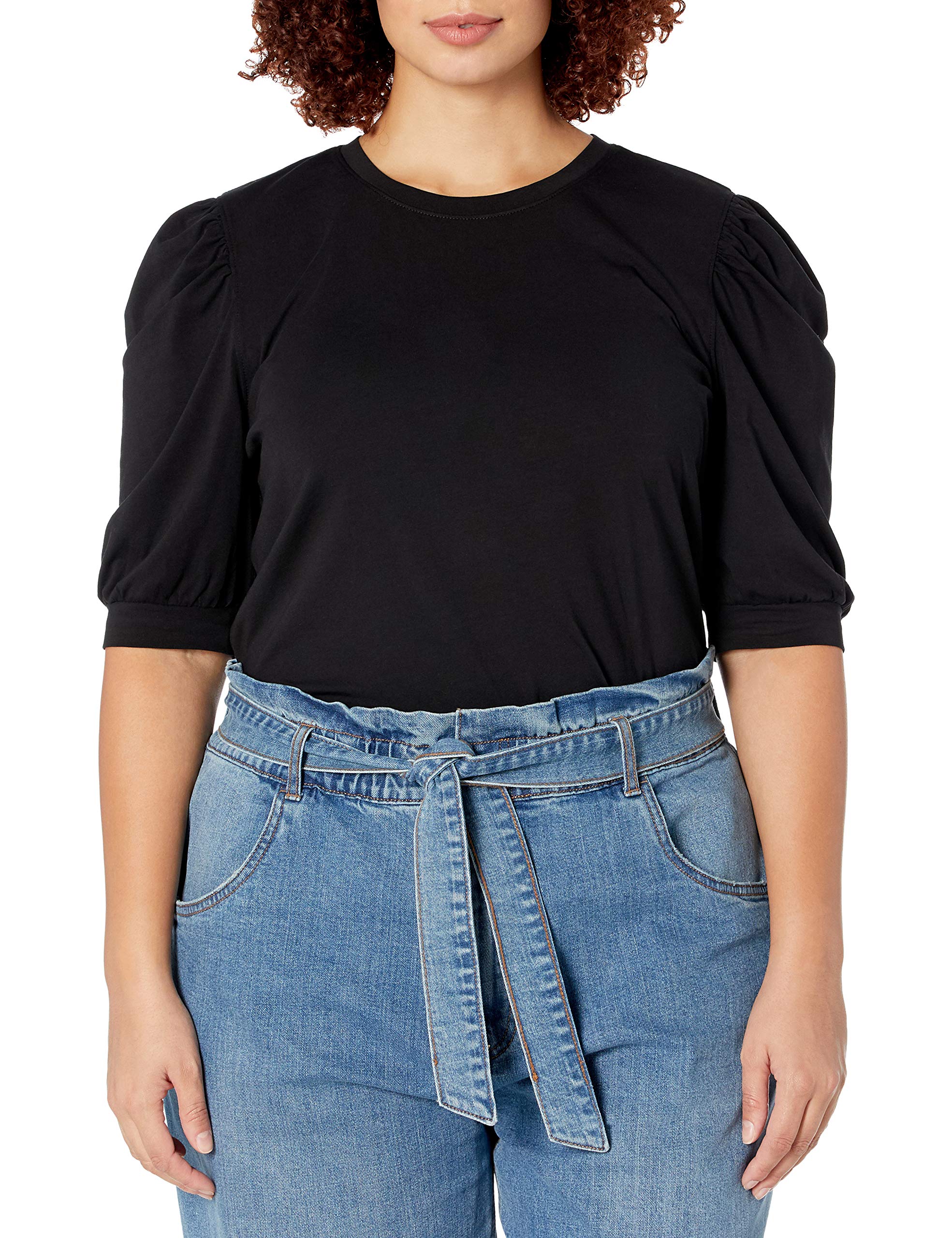 The Drop Women's Mariko Puff-Sleeve Crewneck Stretch Jersey T-Shirt