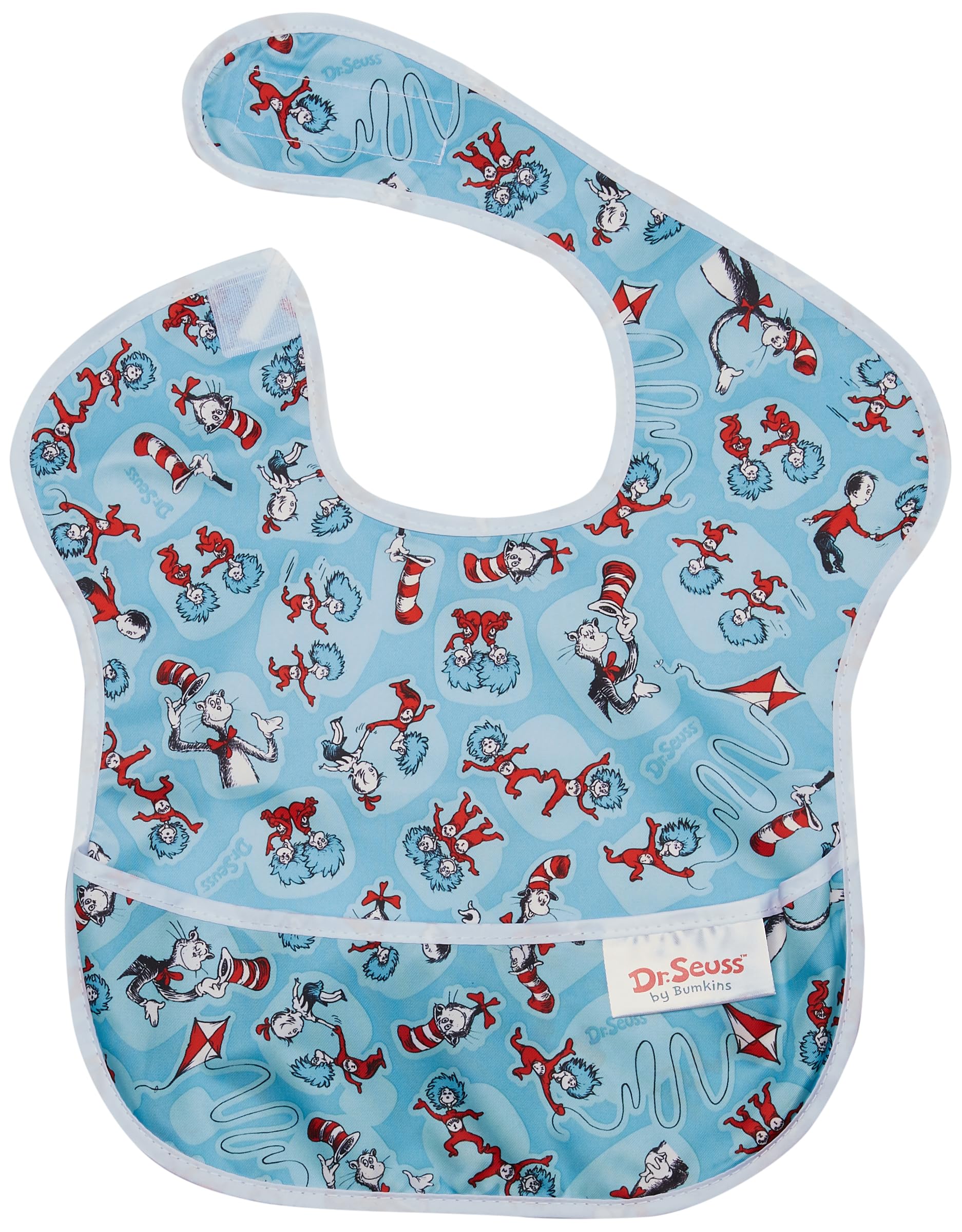 Bumkins Dr Seuss SuperBib, Baby Bib, Waterproof, Washable, Stain and Odor Resistant, 6-24 Months (Pack of 3) - Green Eggs, Yellow Fish, Cat In The Hat
