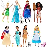Mattel Disney Toys Fashion Doll 8-Pack with Accessories to Celebrate Mattel Disney 100 Years, Inspired by Mattel Disney Movies