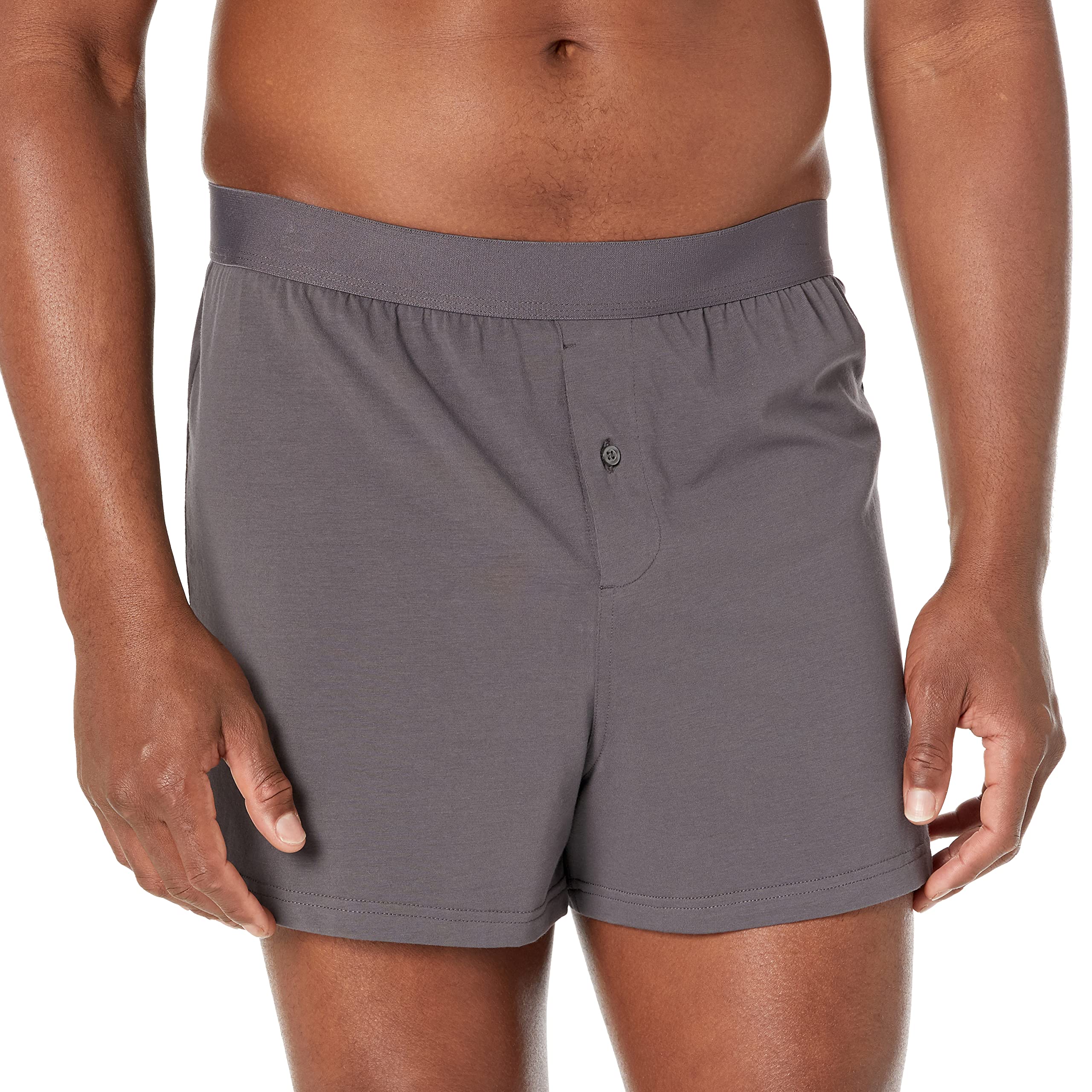 Amazon Essentials Men's Cotton Jersey Boxer Short (Available in Big & Tall), Pack of 5