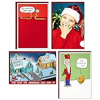 Hallmark Shoebox Funny Boxed Christmas Cards Assortment, Crack Me Up (4 Designs, 24 Christmas Cards with Envelopes) (5XPX9457)