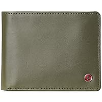Alpine Swiss Mens Connor RFID Bifold Wallet Passcase Smooth Leather Comes in a Gift Box Olive