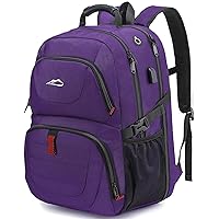 ProEtrade Travel Backpack, Extra Large Laptop Backpack School Business Anti Theft TSA Approved College Work Computer Bag Fits 17 Inch Laptop with USB Charging Port Bookbag for Women Men(Purple)