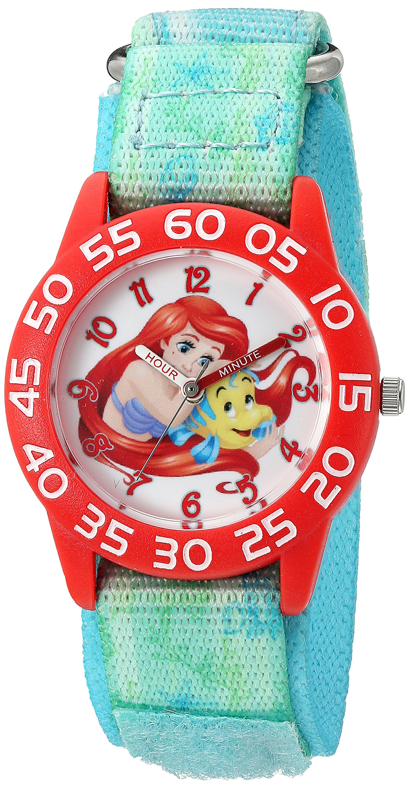 Disney Princess Kids' Plastic Time Teacher Analog Quartz Nylon Strap Watch