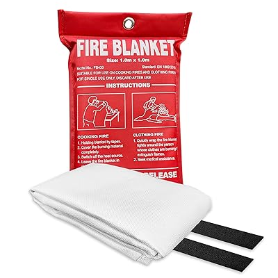  Ecoey Fire Blanket, Fiberglass Fire Blanket for Home & Kitchen,  Emergency Blankets for Survival, Fire Blankets for People, Flame Retardant  Fabric, Fireproof Blanket, Fire Safety, FJ109-B, 2 Packs : Sports 