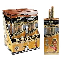 King Palm Mini Size Cones - 20 Pack, Display - Organic Pre Rolled Cones - King Palm All Natural Pre Rolls - (Honey Mango)