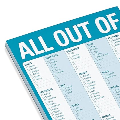 Knock Knock All Out Of Grocery List Note Pad, 6 x 9-inches (Blue)