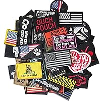 Harsgs 20 Pieces Random Tactical Morale Patch Bundle, Full Embroidery Loop and Hook Patches Set for Caps, Bags, Backpacks, Vest, Military Uniforms,Tactical Gears Etc