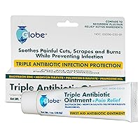 Triple Antibiotic + Pain Relief Dual Action Ointment 1oz | First Aid Antibiotic | Soothes Pain, Cuts, Burns and Scrapes | 24 Hour Infection Protection (1 Tube)