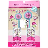 Sweet Birthday Party Room Decorating Kit, Paper, 10-Piece