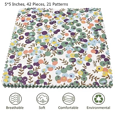 Mua Nodsaw Floral Print Cotton Fabric Squares Bundles,Charm Packs