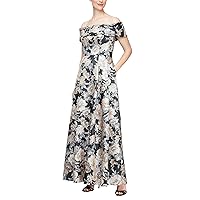 Alex Evenings Women's Long Printed Ballgown Dress