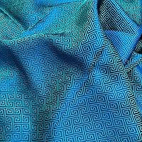 Pure Mulberry Silk Fabric, Blue Silk, Pattern Silk Fabric, Silk for Sewing, Silk Apparel Fabric, Dress Making, Fabric for Clothes, Size 0.5 Yards, Cut in Continuous Yards, Gift for her