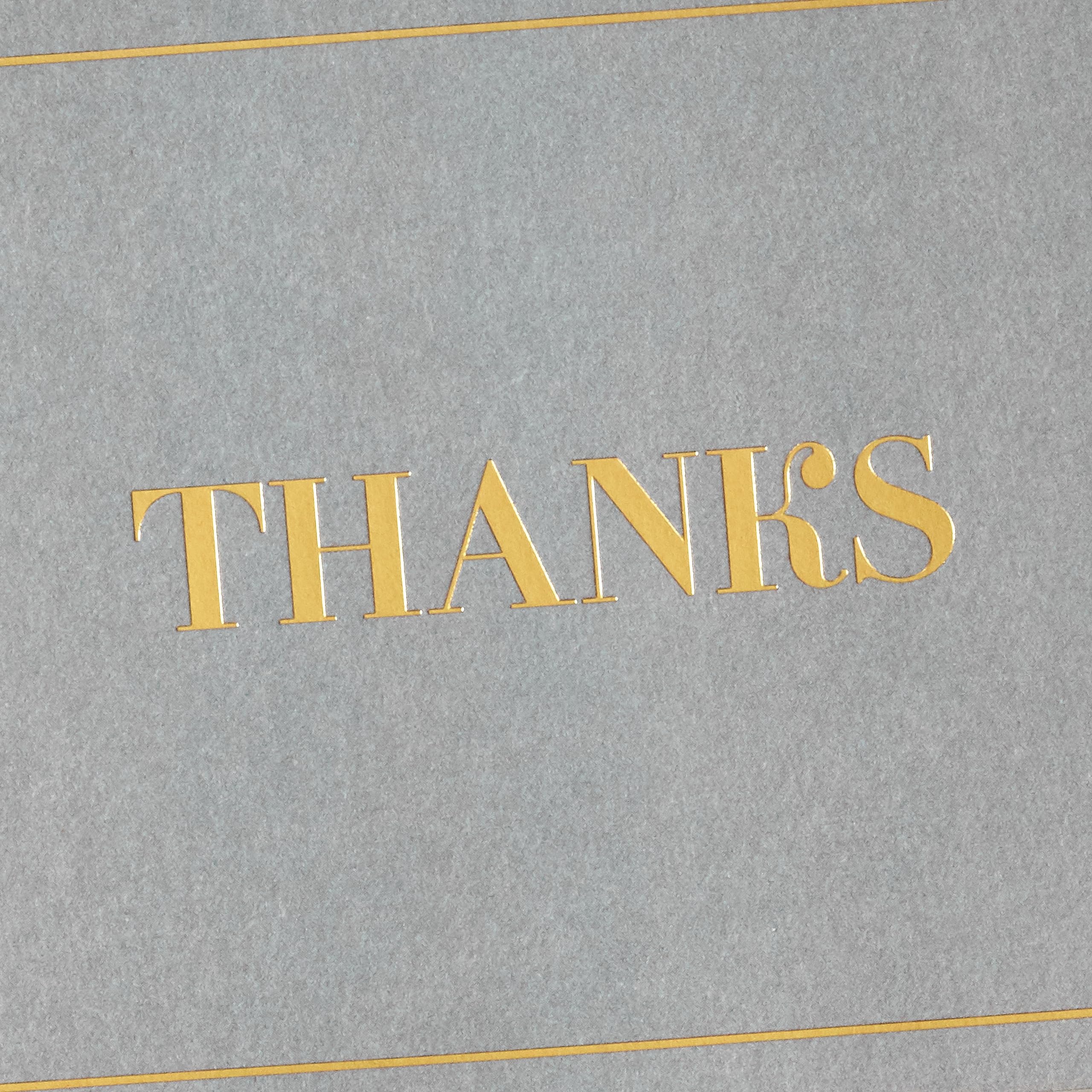 Hallmark Bulk Thank You Notes, Gray and Gold (100 Blank Cards with Envelopes)