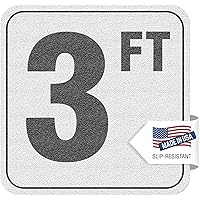 Aquatic Custom Tile, 3FT Pool Depth Markers, 6x6 Inches Vinyl Pool Stickers, Swimming Pool Number Markers, Pool Safety Signage, Adhesive Pool Depth Markers Stickers for Decks, MADE IN USA - (1 Pack)
