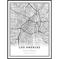Downtown Los Angeles Map Print, California CA USA Map Art Poster, Modern Wall Art, Street Map Artwork 18x24