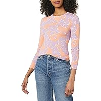 BCBGMAXAZRIA Women's Fitted Long Sleeve Round Neck Top