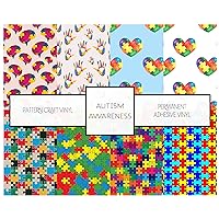 Autism Awareness Vinyl Permanent Adhesive Vinyl 651 Autism Pattern Craft Vinyl 4 Sheet Bundle 12 x 12