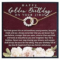 23rd Birthday Gift for Women Birthday Gift for 23 Year Old Girl Gifts for Her Bday Gift Ideas for 23 Birthday Jewelry Gift for Women Age 23 - Two Linked Circles Necklace