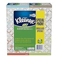 Kleenex Tissues with Lotion, White, Low Count Upright, 50 Count, 4-Pack