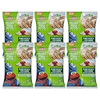 Earth's Best Organic Kids Snacks, Sesame Street Toddler Snacks, Organic PB&J Bites for Toddlers 2 Years and Older, Peanut Butter and Apple Flavored with Other Natural Flavors, 3 oz Bag (Pack of 6)