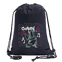 Personalized Dance Cotton Backpack | Custom Dance Bag | Hip Hop Canvas Bag - Black CE2725Dance S6