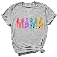 Mama Shirt Cute Momlife Cool Mom Tees Mothers Day Colorful Graphic Print T-Shirt
