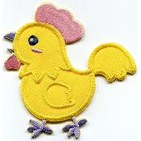 Baby Chicken Chick Yellow Embroidered Applique Iron-on Patch S-1526