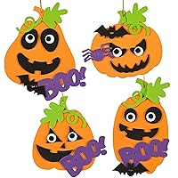 Ready 2 Learn Create Your Own Halloween Pumpkins - Set of 4 - Halloween Crafts for Kids Ages 4-8 - DIY Party Favors, Ornaments, Magnets and Décor