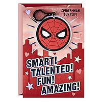 Hallmark Spider-Man Valentines Day Card for Kids with Backpack Clip (Smart, Talented, Fun, Amazing)