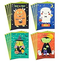 Hallmark Halloween Cards Assortment for Kids, Glow in the Dark (16 Cards with Envelopes)