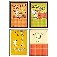 Hallmark Peanuts Thanksgiving Cards Assortment, Snoopy (4 Cards with Envelopes)