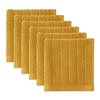 DII Basic Terry Collection Solid Windowpane Dishcloth Set, 12x12, Lemongrass, 6 Count