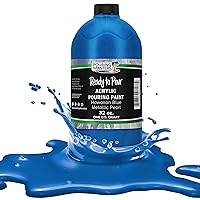 Pouring Masters Hawaiian Blue Metallic Pearl Acrylic Ready to Pour Pouring Paint – Premium 32-Ounce Pre-Mixed Water-Based - for Canvas, Wood, Paper, Crafts, Tile, Rocks and More