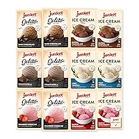 Junket Ice Cream and Gelato Mix Ultimate Bundle: 2 Chocolate, 2 Strawberry, 2 Vanilla Ice Cream Mixes and 2 Stracciatella, 2 Dark Chocolate, 2 Strawberry Cheesecake Gelato Mixes (Variety Pack of 12)