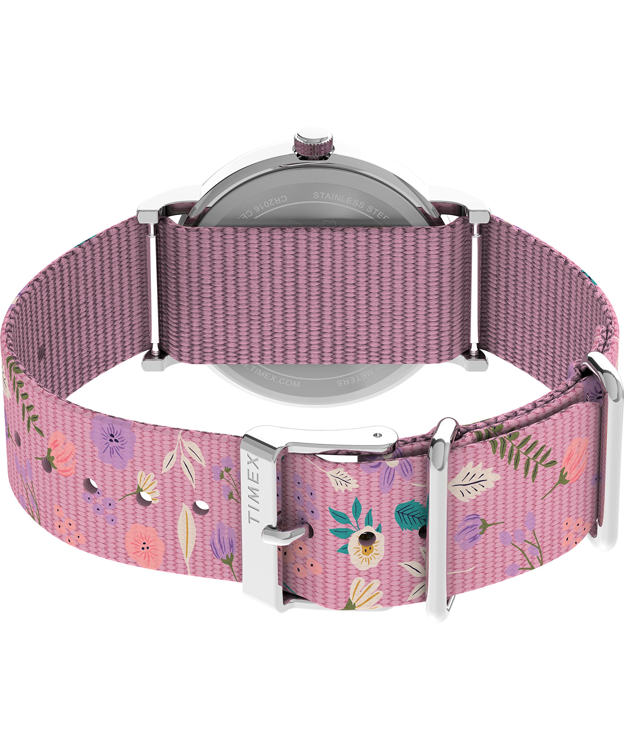 Timex X Peanuts in Bloom Women's Weekender 38mm Watch - Pink Strap White Dial Silver-Tone Case