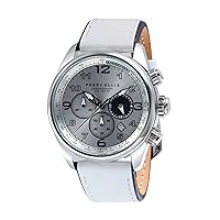 Perry Ellis Mens Watch GT Chronograph Quartz Luminous Watch with Date Genuine Leather Band Waterproof
