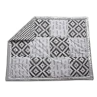 Bacati Love Patchwork Playmat Comforter, Grey/Silver, 33