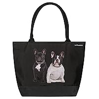 VON LILIENFELD Handbag Dogs French Bulldogs Design Shopper Dimensions L 42 x H 30 x D 15 cm Beach Bag Handbag Office, multicoloured, Contemporary