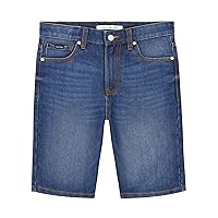Calvin Klein Boys' Relaxed Fit Denim Shorts, 5-Pocket Style, Zipper Fly & Button Closure