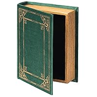 Decorative Vintage Book Shaped Trinket Storage Box- Green